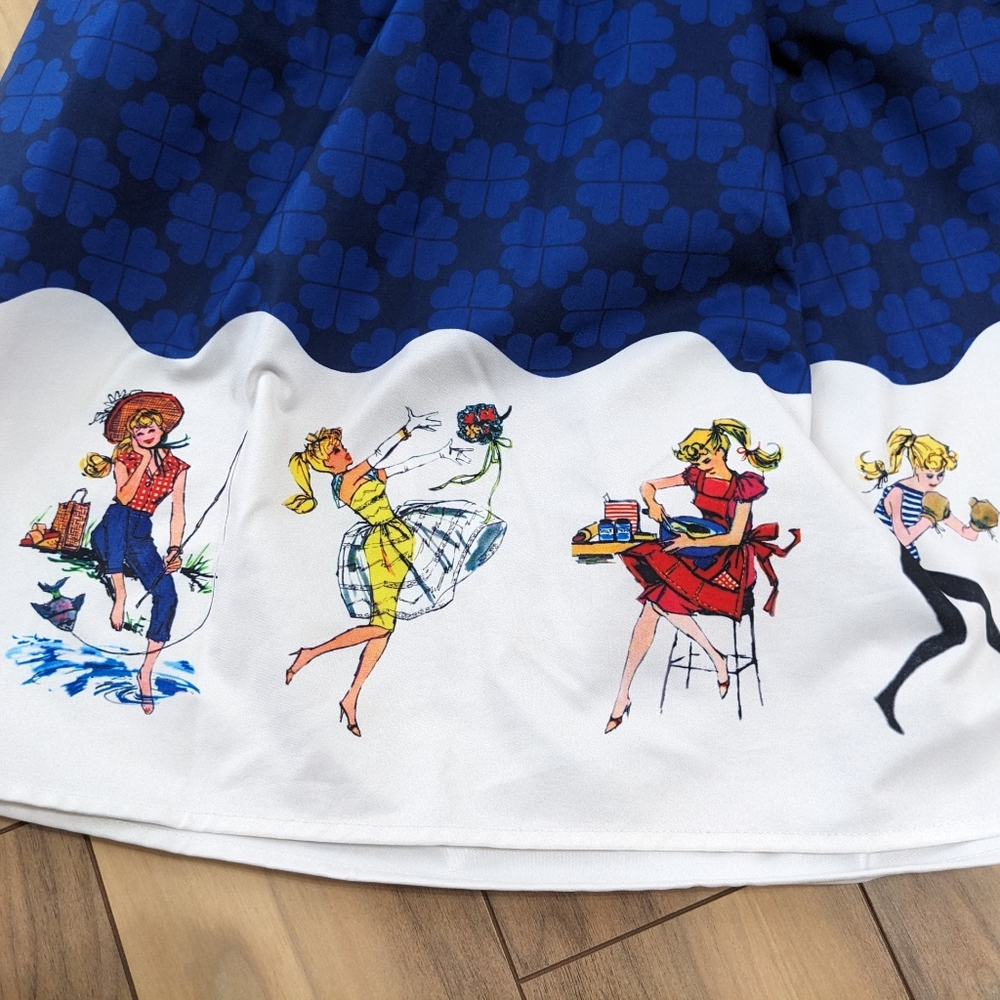 EUC! Unique Vintage X Barbie A Line Classic Barbie Icon Skirt Women's L 10-12 - Picture 3 of 14